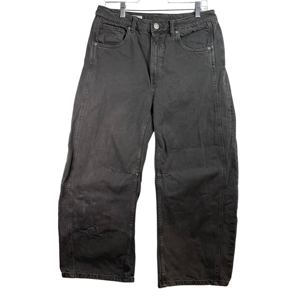 Zara  mid rise balloon Women's Black  Wide Leg Jeans